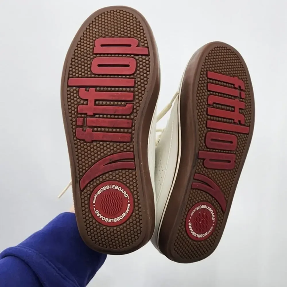 Fitflop White Leather Comfort Casual‎ Sneakers Women's Size 5 Style 114-089
